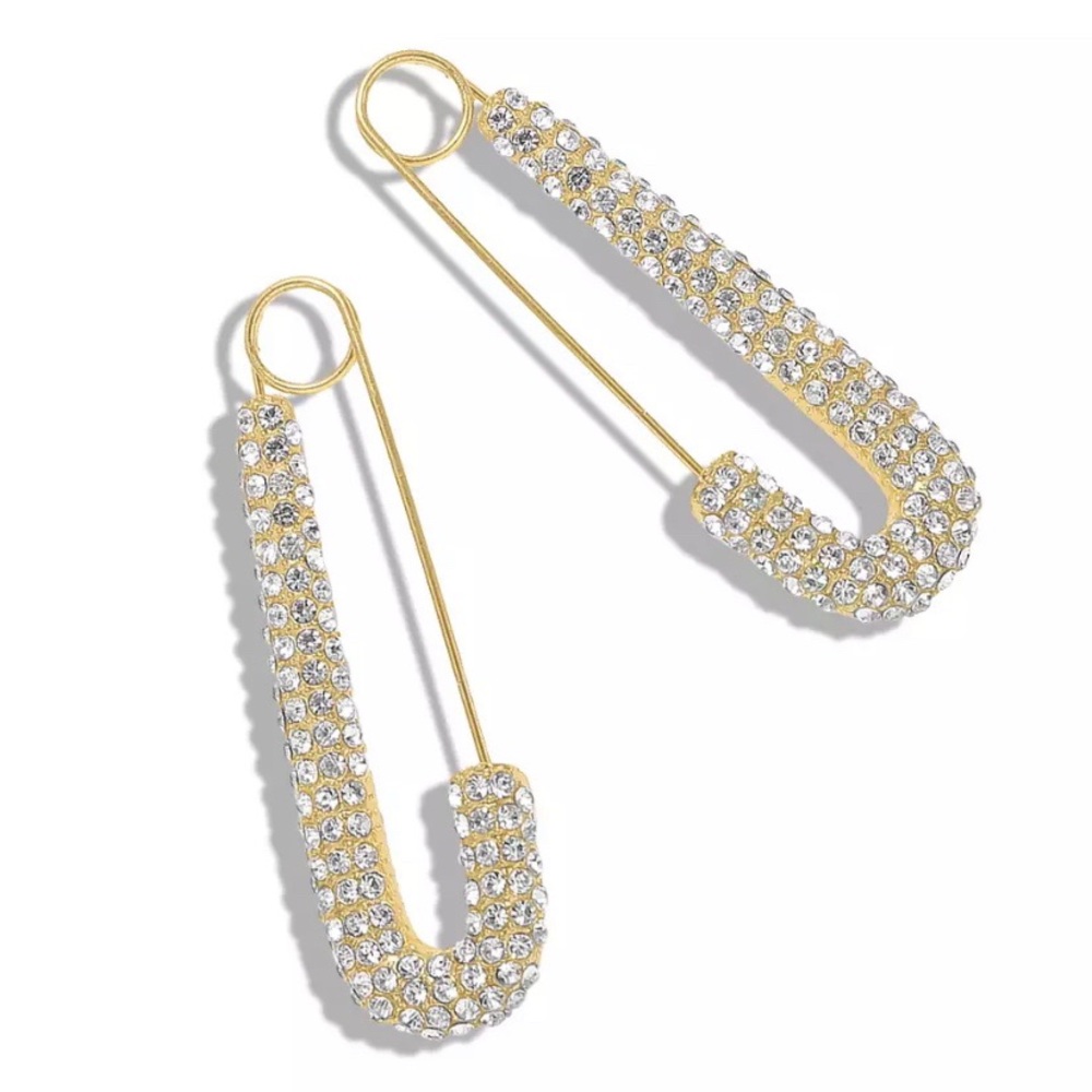 ❤️Rhinestone Safety Pin Statement Earring